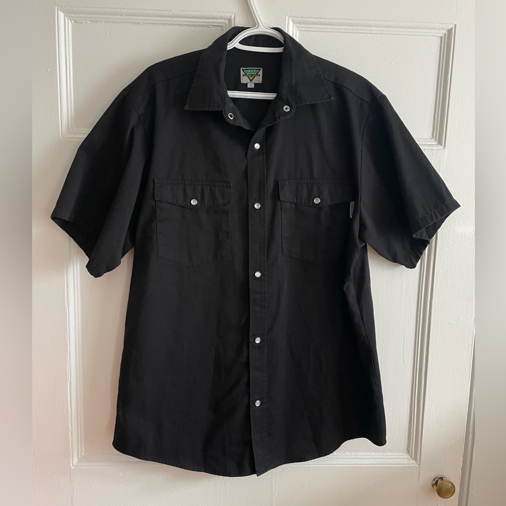 Gatts | Black Short Sleeve Button Down Shirt